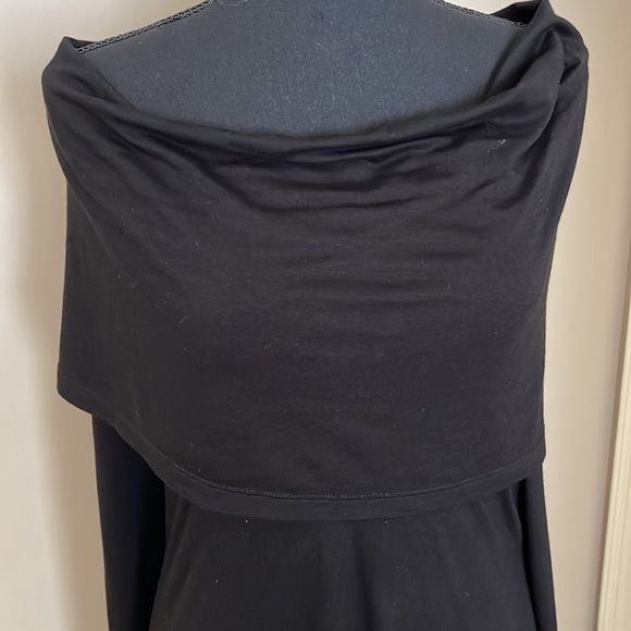 Karen Kane black dress with large cowl neck - Picture 3 of 7